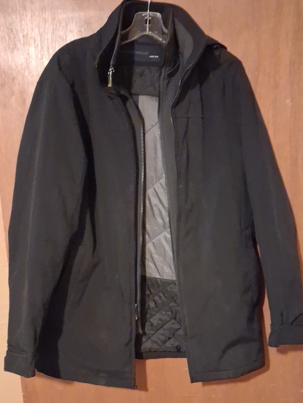 Men's Black Quilted-Lined Jacket